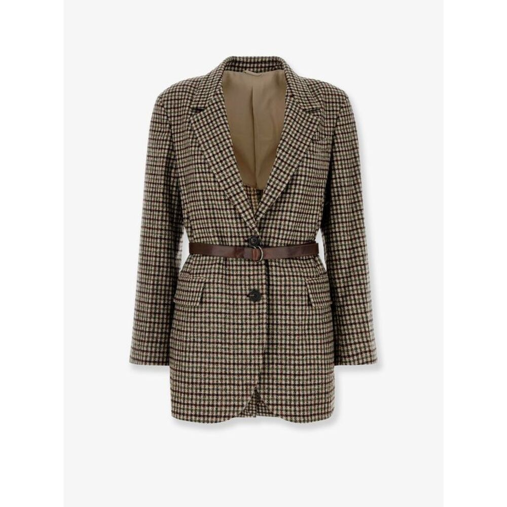 Brunello Cucinelli Women Madras Blazer With Belt